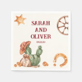 Western rustikal braun Hochzeit Serviette (Vorderseite)