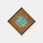 Western Rustikal-braunes Lederdesign & Diamanten 1 Serviette (Ecke)