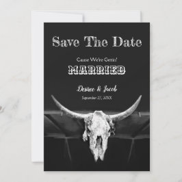 Western Rustikal, schwarz und weiß Save the Date