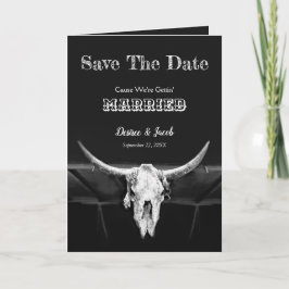 Western Rustikal, schwarz und weiß Save the Date Ankündigung