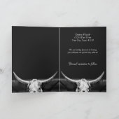 Western Rustikal, schwarz und weiß Save the Date Ankündigung (Innenseite)