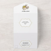 Western rustikale Aquarellpferde Sonnenblume Stall All In One Einladung (Außenbereich)