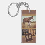 Western Rustikale Cowboy Stiefel hinzufügen Schlüsselanhänger (Vorderseite links)