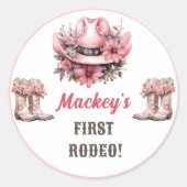 Western Rustikale Cowgirl Geburtstagsparty Runder Aufkleber (Vorderseite)