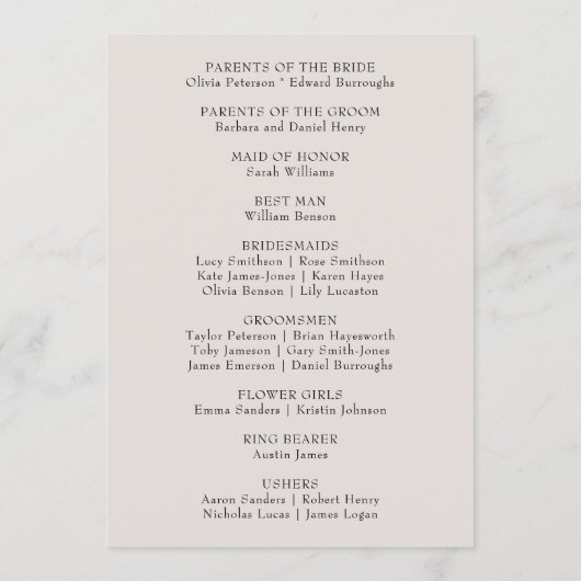 Western Rustikale Hochzeit Programm (Rückseite)