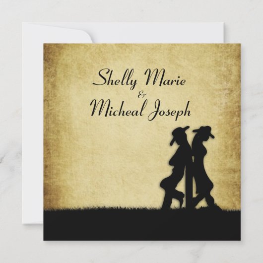 Western Rustikale Hochzeitseinladung Einladung (Rückseite)