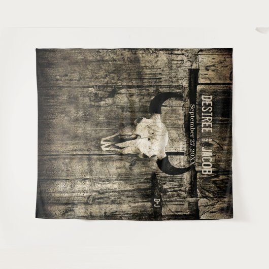 Western Rustikale Hochzeitskugel Vintager Hintergr Wandteppich (Vorderseite (Horizontal))