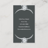 Western Rustikale Holzkohle Tattoo Shop Bull Skull Visitenkarte (Rückseite)