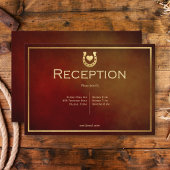 Western Rustikale Hufeisenburgund & Gold Empfang Begleitkarte