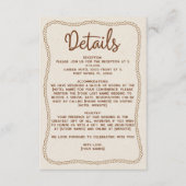 Western Rustikale Lässige Beige Braun Hochzeit Det Begleitkarte (Vorderseite)