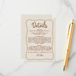 Western Rustikale Lässige Beige Braun Hochzeit Det Begleitkarte