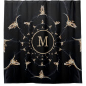 Western Rustikale Monogramm Country Bull Skull Duschvorhang (Vorderseite)