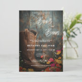 Western Rustikale Stiefel & Bier Brautparty Einladung (Stehend Vorderseite)