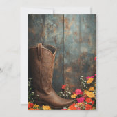 Western Rustikale Stiefel & Bier Brautparty Einladung (Rückseite)
