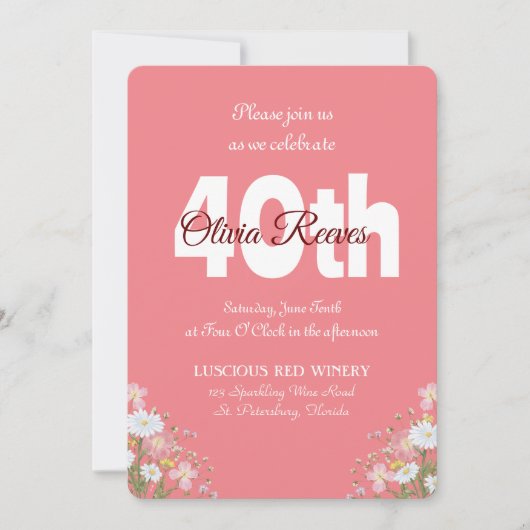 Western Rustikale Wildblumen Personalisiert Geburt Einladung (Vorderseite)