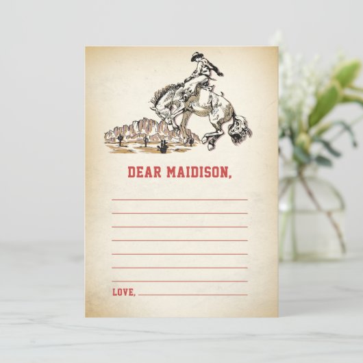 Western Rustikale Zeitkapsel - Karte (Stehend Vorderseite)