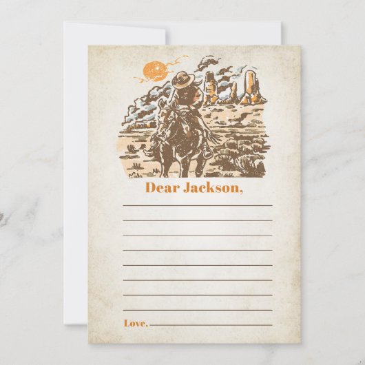 Western Rustikale Zeitkapsel - Karte (Vorderseite)