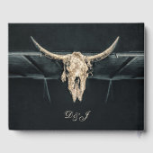 Western Rustikaler Beige Grauer Bulldogge Gästebuch (Rückseite)