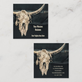 Western Rustikaler Beige Grauer Bulldogge Quadratische Visitenkarte