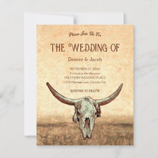 Western Rustikaler Bull Skull (Vorderseite)