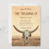 Western Rustikaler Bull Skull Einladung (Vorderseite)