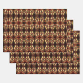 Western Rustikaler Bullskull Land Karierter Stil Geschenkpapier Set