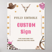 Western Rustikaler Cowboy Geburtstagsparty Poster (Vorne)