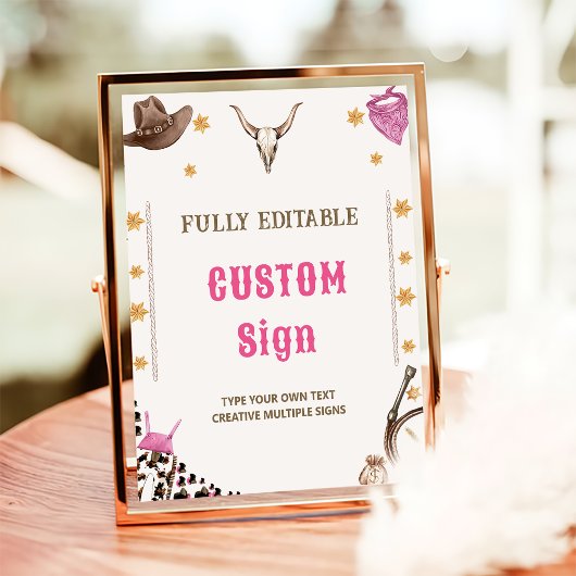 Western Rustikaler Cowboy Geburtstagsparty Poster