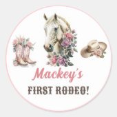 Western Rustikaler Geburtstag Runder Aufkleber (Vorderseite)