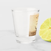 Western Rustikaler Hochzeitskuhschädel Schnapsglas (Links)