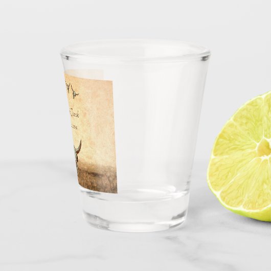 Western Rustikaler Hochzeitskuhschädel Schnapsglas (Rechts)