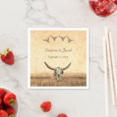 Western Rustikaler Hochzeitskuhschädel Serviette (Beispiel)