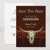 Western Rustikaler Hochzeitstiefel - Schädel Save  The Date (Vorne/Hinten)