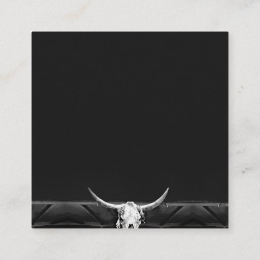 Western Rustikaler Schwarz-Weiß-Bullen-UAWG Begleitkarte (Rückseite)