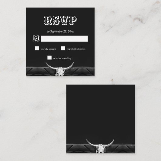 Western Rustikaler Schwarz-Weiß-Bullen-UAWG Begleitkarte (Vorne/Hinten)