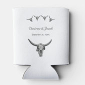 Western Rustikaler Schwarz-Weiß-Hochzeitstiefel Dosenkühler (Rückseite)