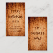 Western Rustikaler Scratched Wood Grain Cool Stilv Visitenkarte (Vorne/Hinten)