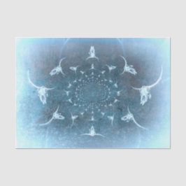 Western Rustikaler Vintager Blauer Texturbull Seidenpapier