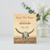 Western Rustikales Beige Save the Date Postkarte (Stehend Vorderseite)