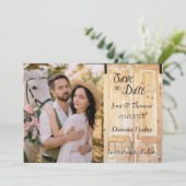 Western Rustikales Foto Einladung (Stehend Vorderseite)