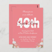 Western Rustikales Land Wildblume 40. Geburtstag Postkarte (Vorne/Hinten)