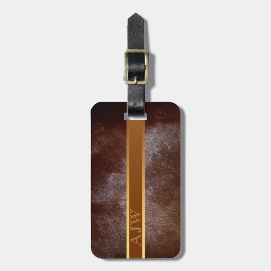 Western Rustische Monogramm-Travel-Gepäckanhänger Gepäckanhänger (Vorderseite vertikal)