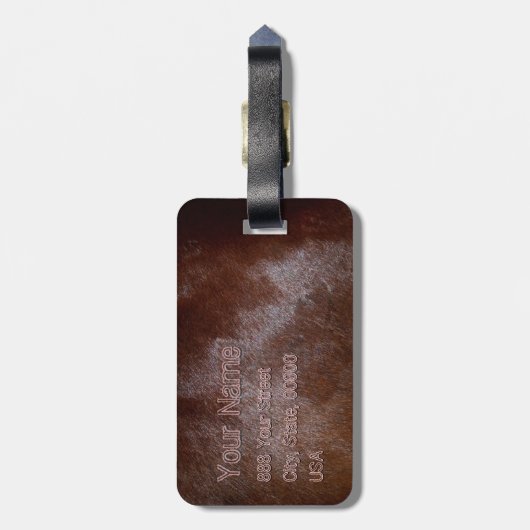 Western Rustische Monogramm-Travel-Gepäckanhänger Gepäckanhänger (Rückseite vertikal)