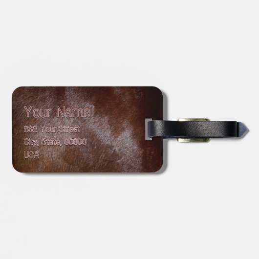 Western Rustische Monogramm-Travel-Gepäckanhänger Gepäckanhänger (Rückseite horizontal)