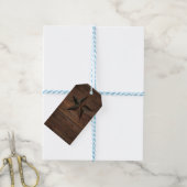 Western Rusty Star auf Holz Rustikales Party Geschenkanhänger (Mit Garn)