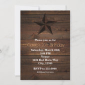 Western Rusty Star Wood Rustikale Einladungen (Vorderseite)