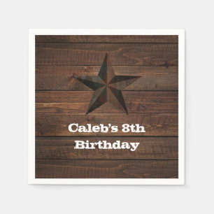 Western Rusty Stern auf Holz Rustic Country Party Serviette