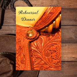 Western Saddle Country Hochzeit Probe Dinner Einladung