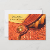 Western Saddle Country Wedding Vielen Dank Einladung (Vorderseite)