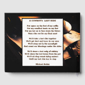 Western Saddle & Cowboy's Gebet-Gedenkmal Gästebuch (Rückseite)